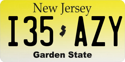 NJ license plate I35AZY