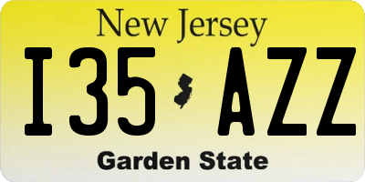 NJ license plate I35AZZ