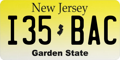 NJ license plate I35BAC