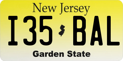 NJ license plate I35BAL