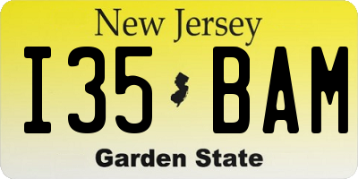 NJ license plate I35BAM