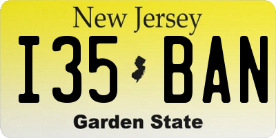 NJ license plate I35BAN
