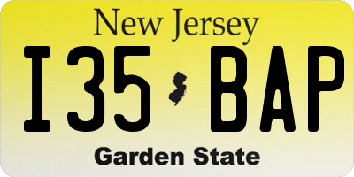 NJ license plate I35BAP