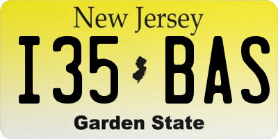 NJ license plate I35BAS