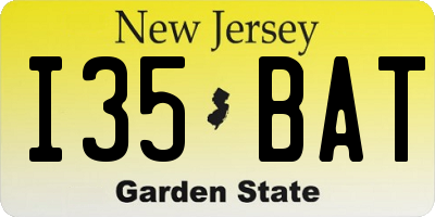 NJ license plate I35BAT