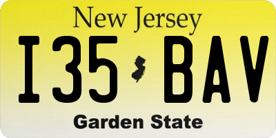 NJ license plate I35BAV