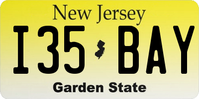 NJ license plate I35BAY