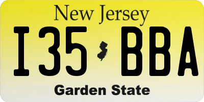 NJ license plate I35BBA