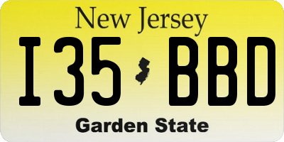 NJ license plate I35BBD