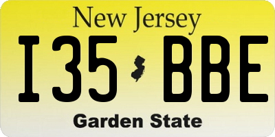 NJ license plate I35BBE