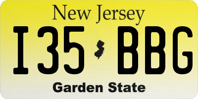 NJ license plate I35BBG
