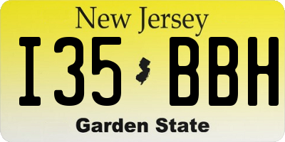 NJ license plate I35BBH