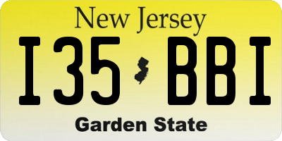 NJ license plate I35BBI