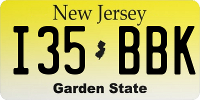 NJ license plate I35BBK