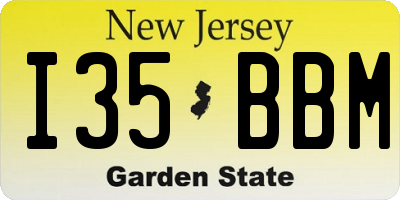 NJ license plate I35BBM