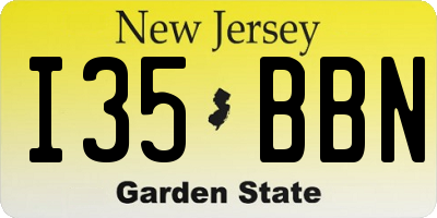NJ license plate I35BBN