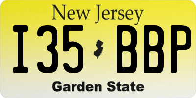 NJ license plate I35BBP
