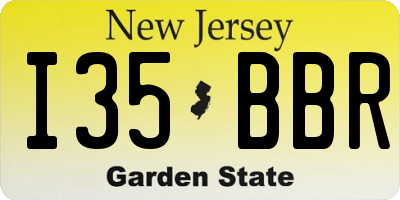 NJ license plate I35BBR
