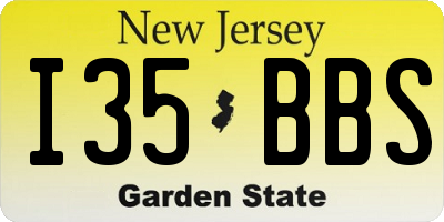 NJ license plate I35BBS