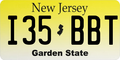 NJ license plate I35BBT