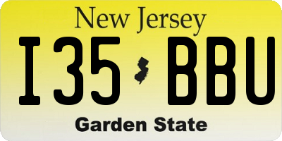NJ license plate I35BBU
