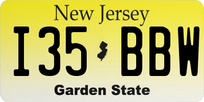 NJ license plate I35BBW