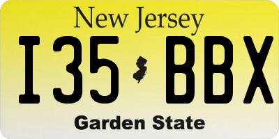 NJ license plate I35BBX