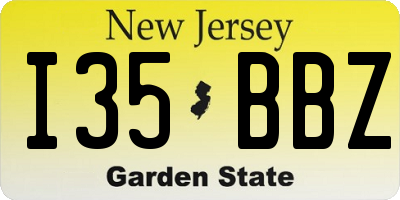 NJ license plate I35BBZ