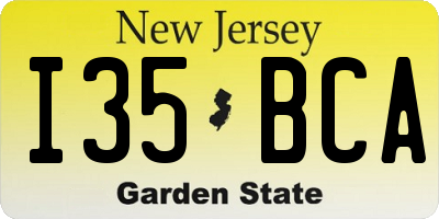 NJ license plate I35BCA