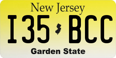 NJ license plate I35BCC