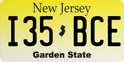 NJ license plate I35BCE