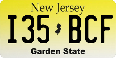 NJ license plate I35BCF