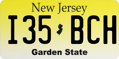 NJ license plate I35BCH
