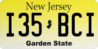 NJ license plate I35BCI