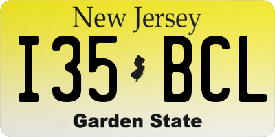 NJ license plate I35BCL