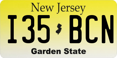 NJ license plate I35BCN
