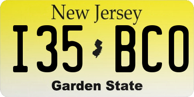 NJ license plate I35BCO
