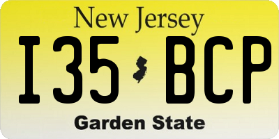 NJ license plate I35BCP
