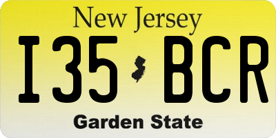 NJ license plate I35BCR