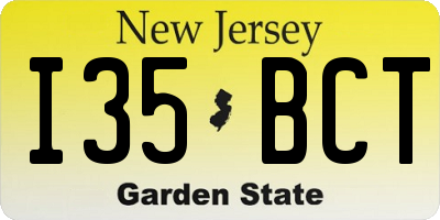 NJ license plate I35BCT