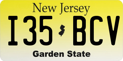 NJ license plate I35BCV