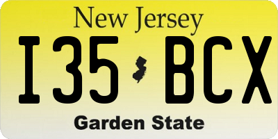 NJ license plate I35BCX