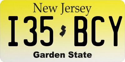NJ license plate I35BCY