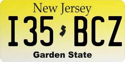 NJ license plate I35BCZ