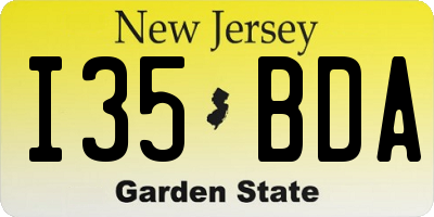 NJ license plate I35BDA