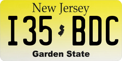 NJ license plate I35BDC