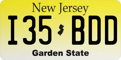 NJ license plate I35BDD