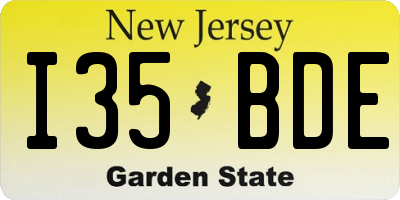 NJ license plate I35BDE