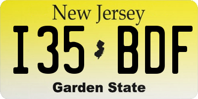NJ license plate I35BDF