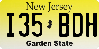 NJ license plate I35BDH